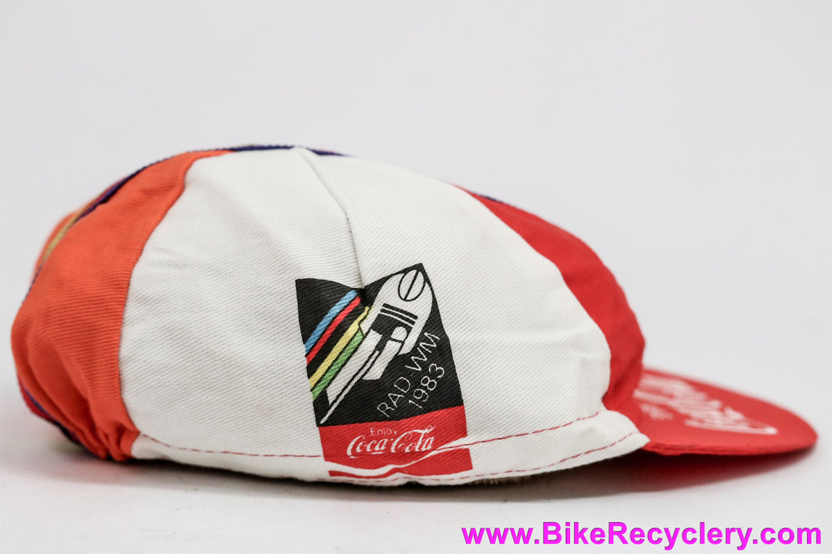 NOS 1986 UCI World Road Championships Cycling Cap: Switzerland - Rad-WM  - Red & White