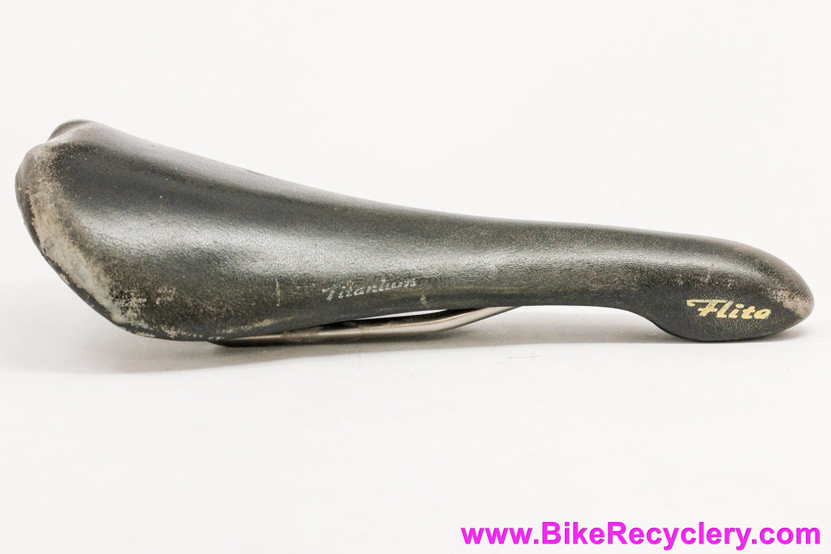 1998 Selle Italia Flite Titanium Saddle: Black (No Tears)