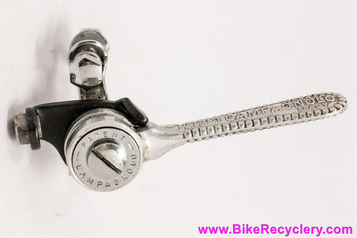 NOS Campagnolo #1015 Record / Gran Sport Single Side Downtube Shifter: Front/Left Hand Clamp On w/ Black Cable Stop - Bolt/Nut - 1950's 1960's