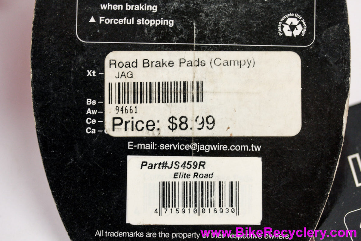 Jagwire Elite Road Brake Pads for Campagnolo: Alloy Rim - Black (Two Pairs)