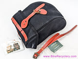 Zambale 2.3L Seat Pouch / Saddle Bag: Black Canvas & Leather (NEW)