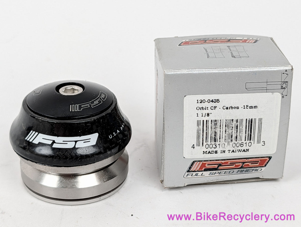 FSA Orbit CF Integrated Headset: 1 1/8" x 45/45 Campagnolo Compatible - Carbon (NEW)