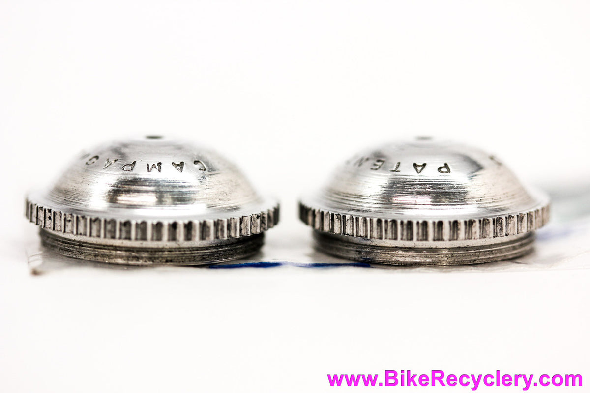 NIB/NOS Campagnolo Alloy Pedal Dust Caps: Nuovo/Super Record / Superleggeri / Gran Sport (pair)