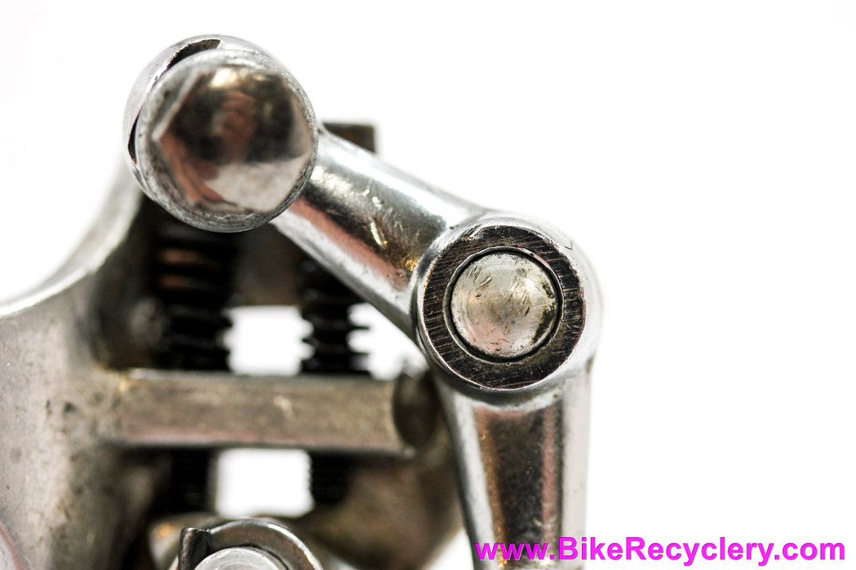 Early Campagnolo Record Front Derailleur: ~1958-1962! #1052/1 - Chrome Bronze Steel Arm - No Slot Cable Stop (EXC+)