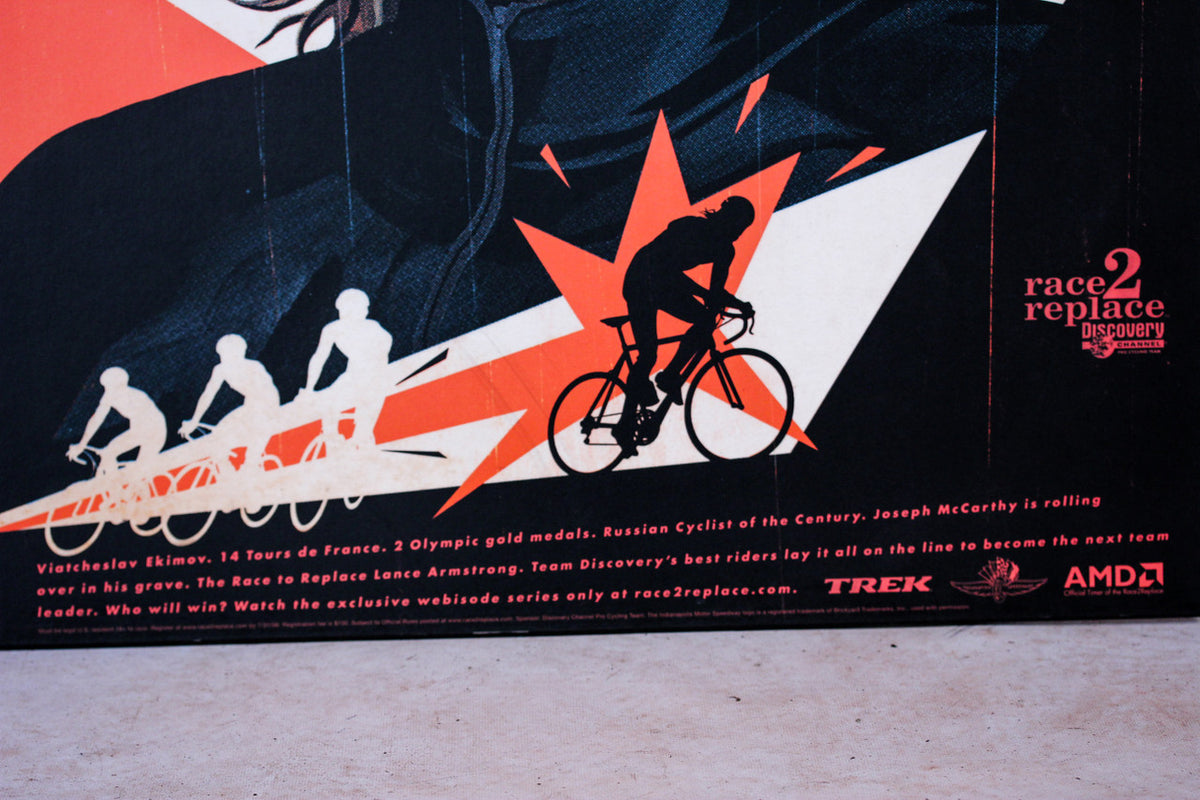 Viatcheslav Ekimov Race to Replace Discovery Trek Team Artwork One-Off Painted on WOOD: 36" x 24" x 10mm Thick (MINT)