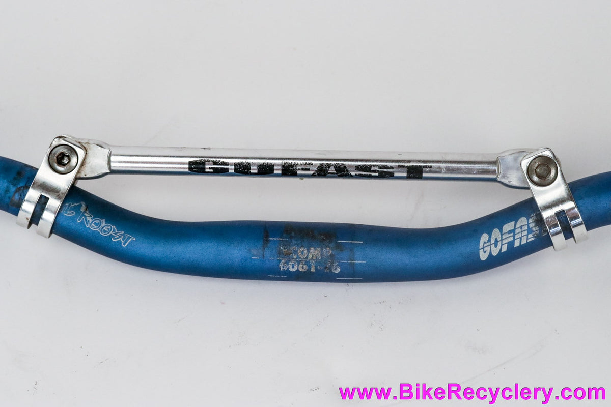 Club Roost Go Fast Riser Handlebar w/ Brace: 640mm x 25.4mm - Blue + Silver