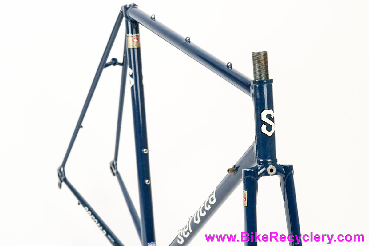 1991 Serotta Custom Lugged Steel Frame & Fork: 57cm - Columbus EL Ultralight Tubing - Henry James Crown - Metallic Blue
