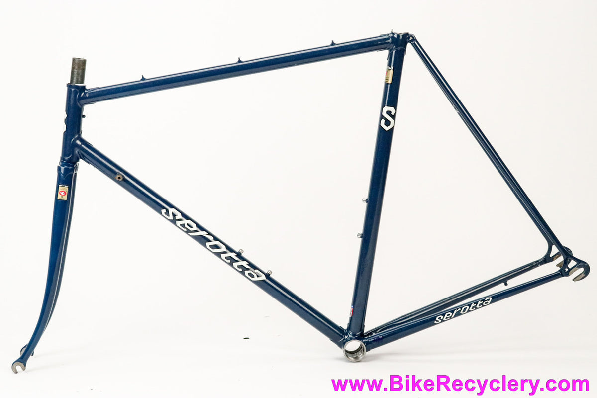 1991 Serotta Custom Lugged Steel Frame & Fork: 57cm - Columbus EL Ultralight Tubing - Henry James Crown - Metallic Blue