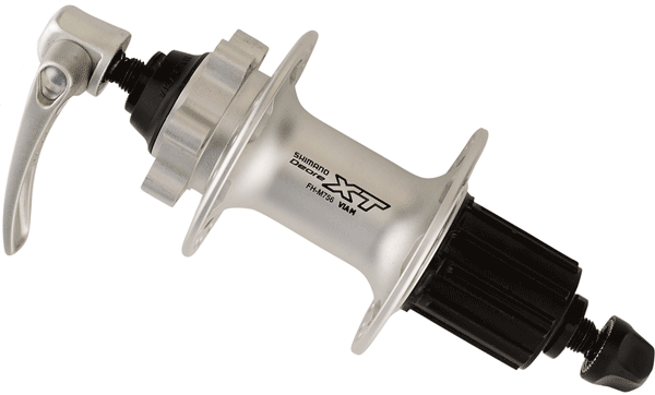 NIB/NOS Shimano XT FH-M756 Rear Hub: 32H - 6 Bolt Disc - 8/9/10s - Silver - QR Skewer