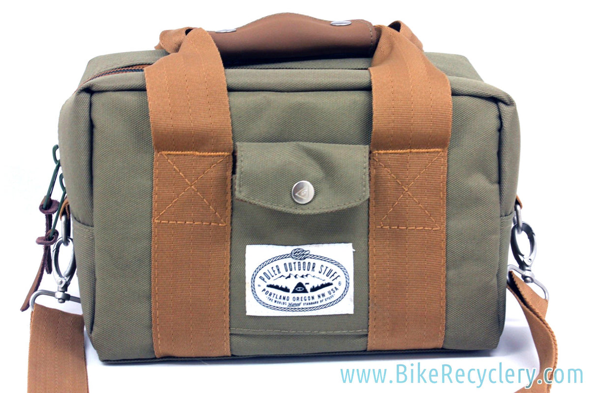 Polar Outdoor Stuff Classic Camera Cooler Basket Bikepacking Bag: Olive & Tan - Handmade in PDX (NEW)