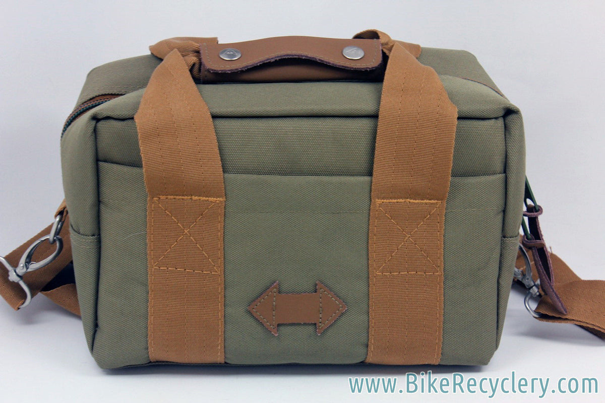 Polar Outdoor Stuff Classic Camera Cooler Basket Bikepacking Bag: Olive & Tan - Handmade in PDX (NEW)