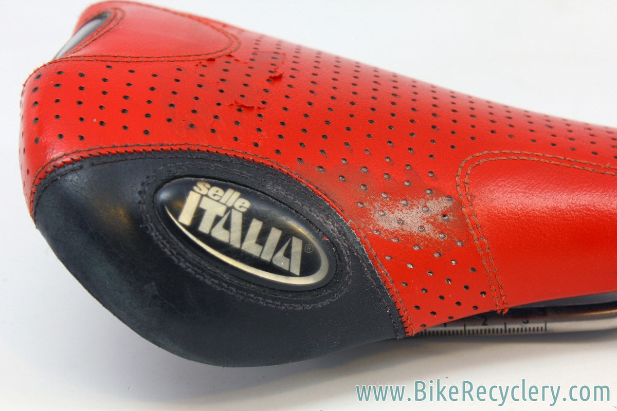 Vintage Selle Italia Flite Titanium Saddle: Red (Worn)
