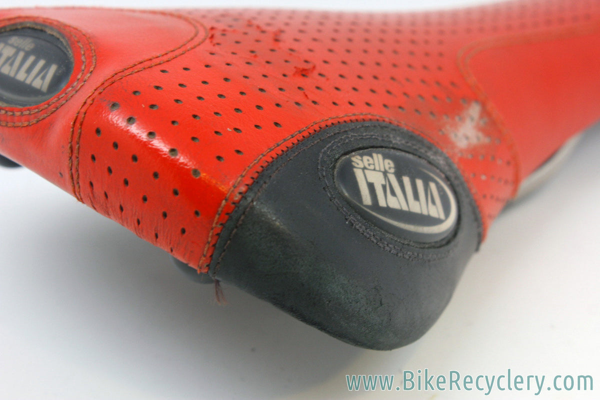 Vintage Selle Italia Flite Titanium Saddle: Red (Worn)