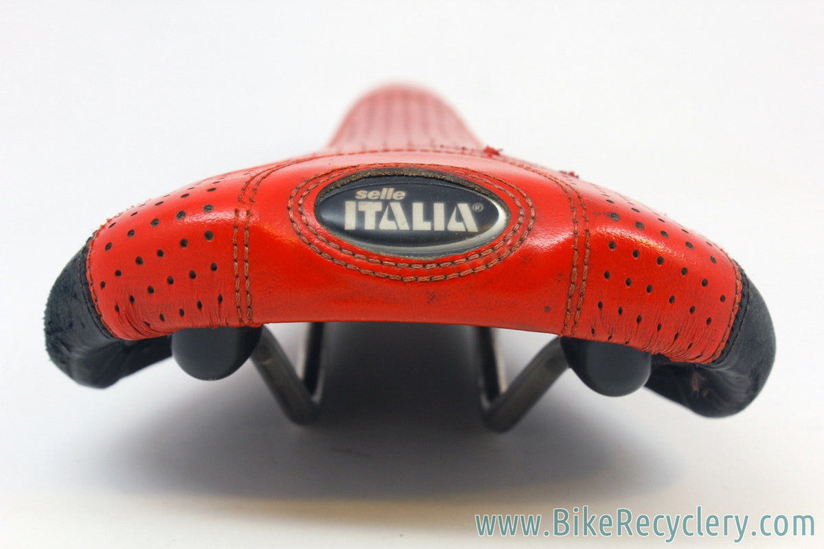 Vintage Selle Italia Flite Titanium Saddle: Red (Worn)