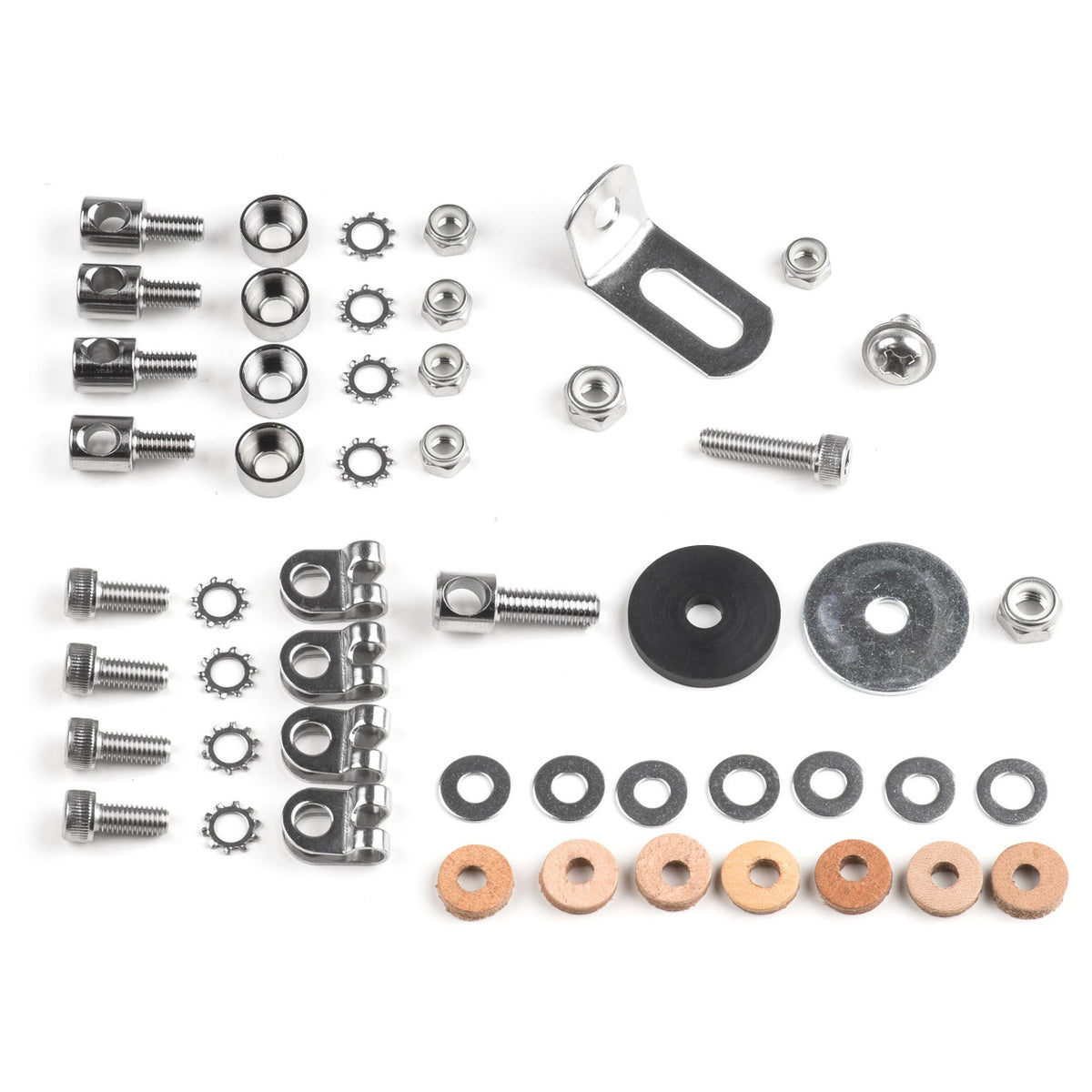 Black Anodized Fender Hardware Kit: Velo Orange Noir FE-0078-BLK - Honjo / Lefol / etc (NEW)
