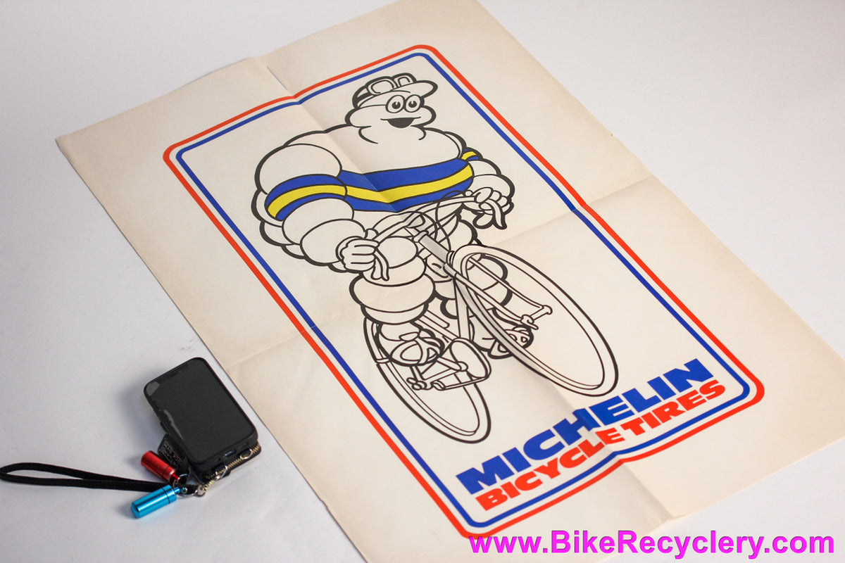 Vintage 1970's Michelin Man Bibendum Bicycle Tires Poster: Large - 32" x 20" (NOS)