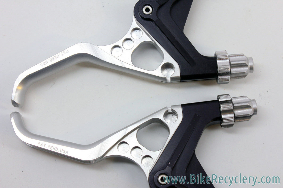 NOS 1990's Altek Sharktooth BL-25 Brake Levers: Black / Silver