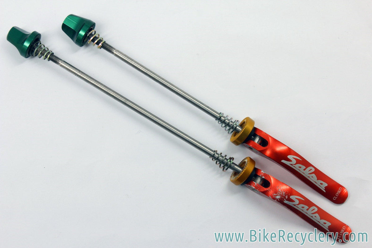 Salsa Rasta Ti Flip Offs QR Skewer Set: 135mm/100mm (Mint except face scrape on rear)
