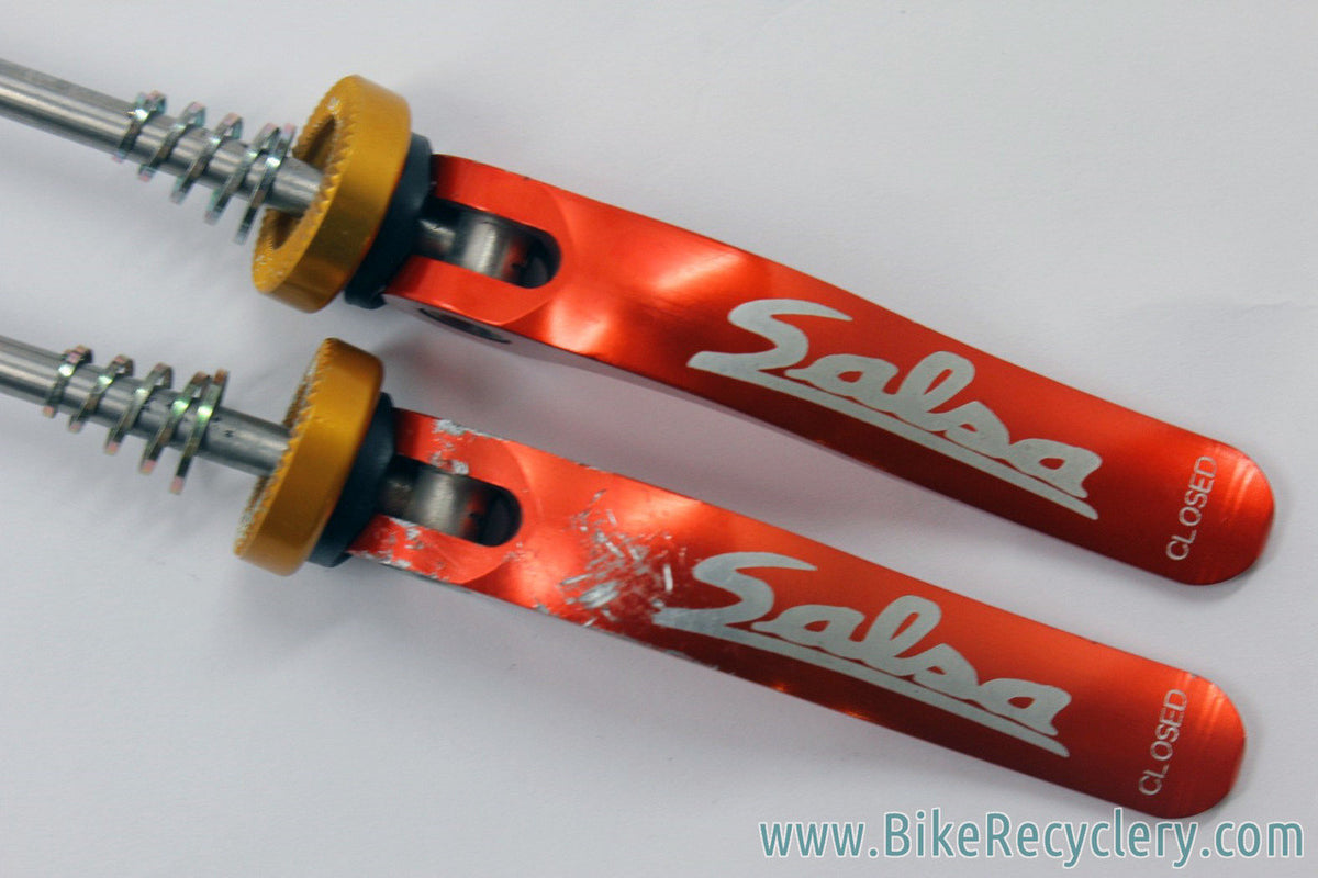 Salsa Rasta Ti Flip Offs QR Skewer Set: 135mm/100mm (Mint except face scrape on rear)