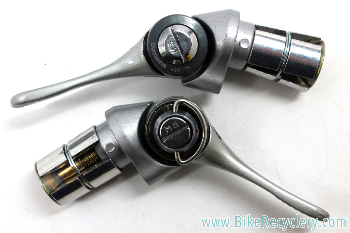8 Speed Bar End Shifters: Rivendel Silver Pods w/ Shimano 105 SL-1056 Levers - Indexed/Friction (Near Mint)