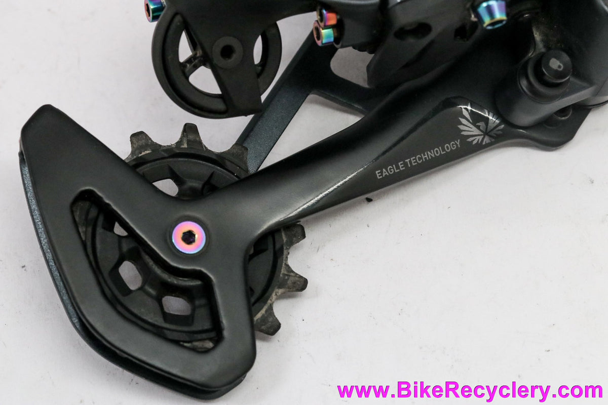 SRAM XX1 Eagle Rear Derailleur: 12s Mechanical - Lunar - Ti Oil Slick Bolts (<200 Miles Near MINT+)