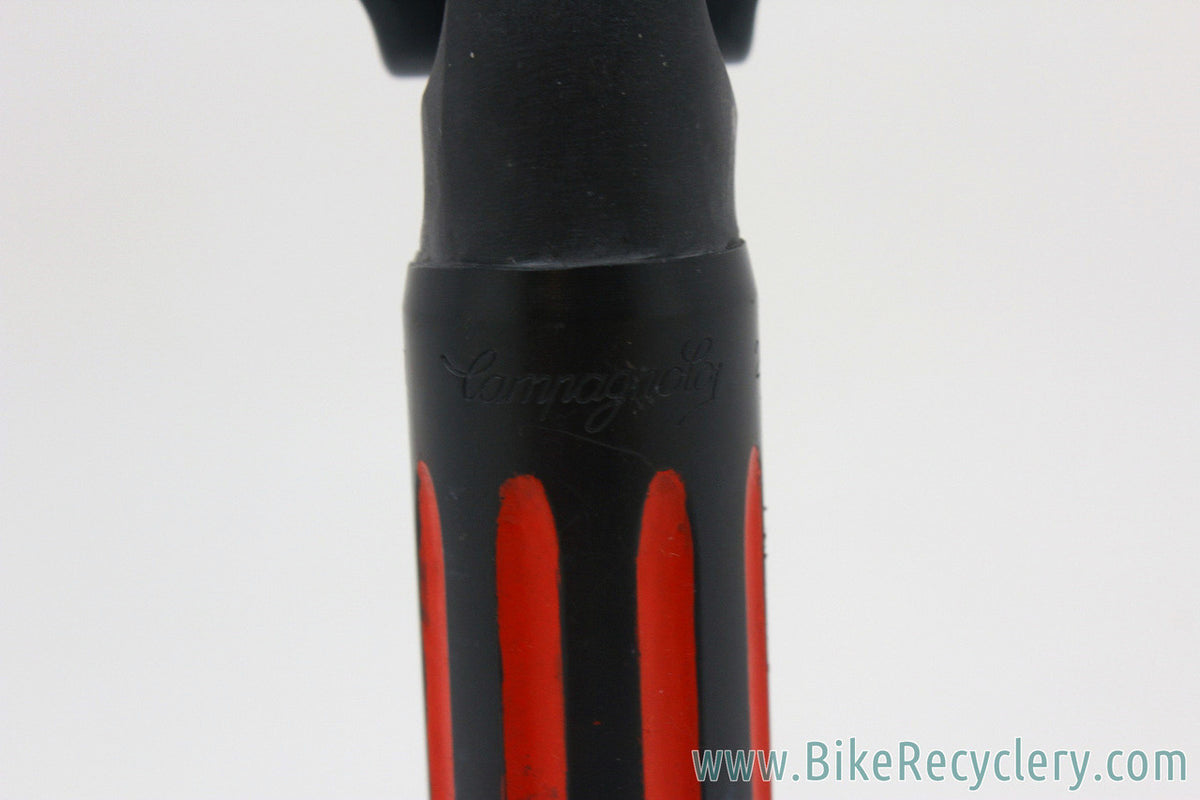 Campagnolo Super Record 2-Bolt Fluted Seatpost: 27mm - 1970's - Alloy Ears - Powdercoated Black & Red (RARE)