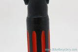 Campagnolo Super Record 2-Bolt Fluted Seatpost: 27mm - 1970's - Alloy Ears - Powdercoated Black & Red (RARE)