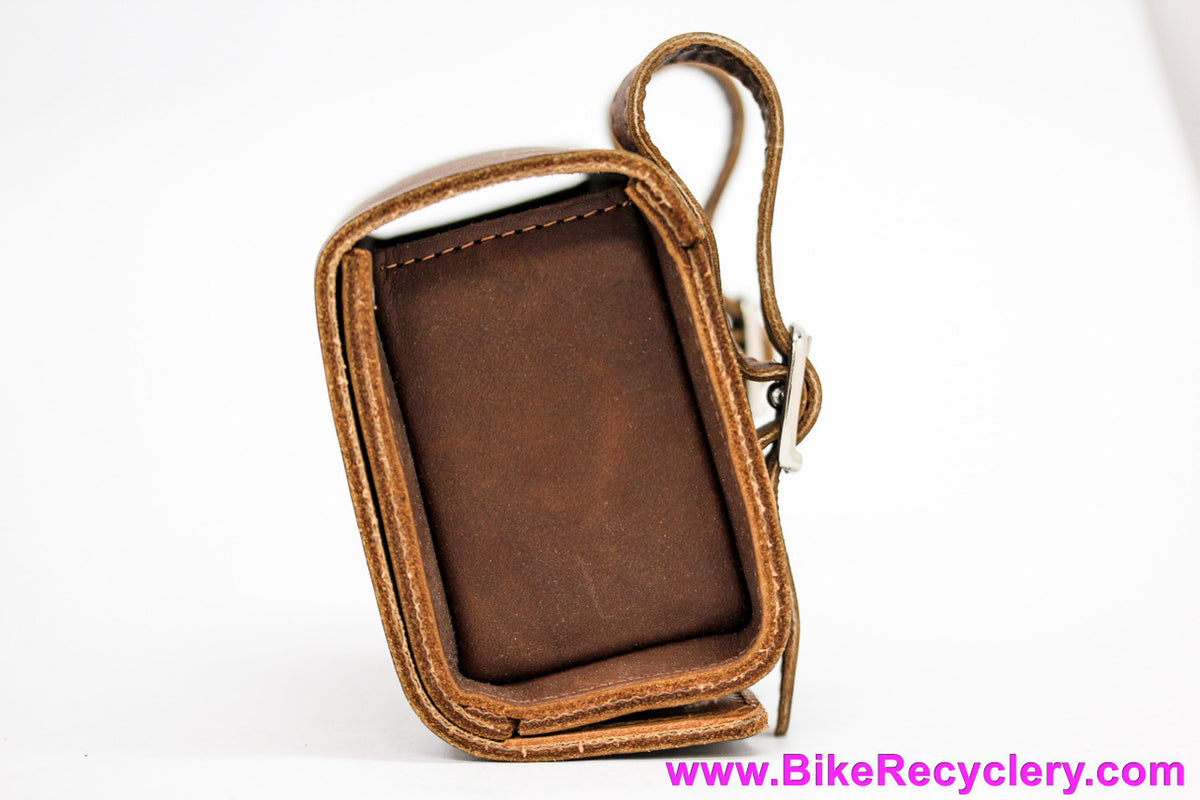 Cannondale + Junk Food + Brooks Leather Saddle Bag: Handmade - One of a Kind! Thick Leather - Moto Inspired (NEW)