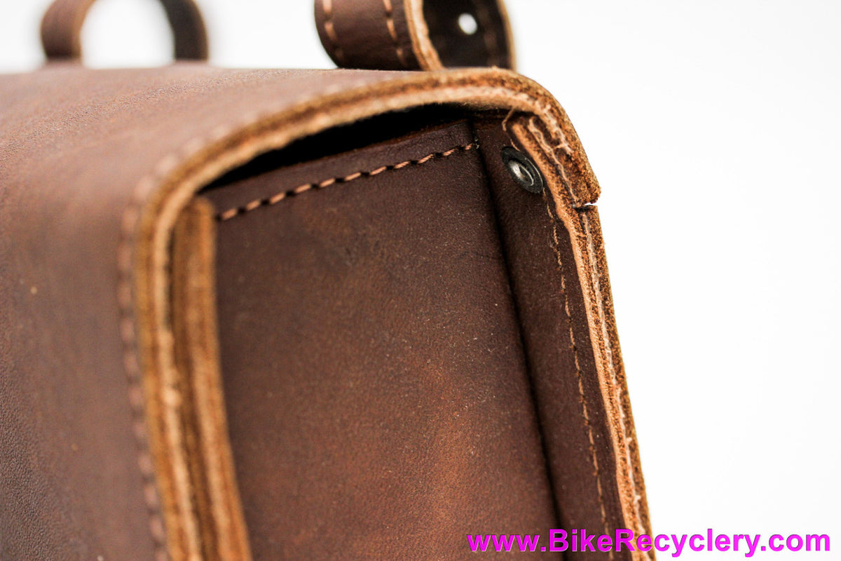 Cannondale + Junk Food + Brooks Leather Saddle Bag: Handmade - One of a Kind! Thick Leather - Moto Inspired (NEW)