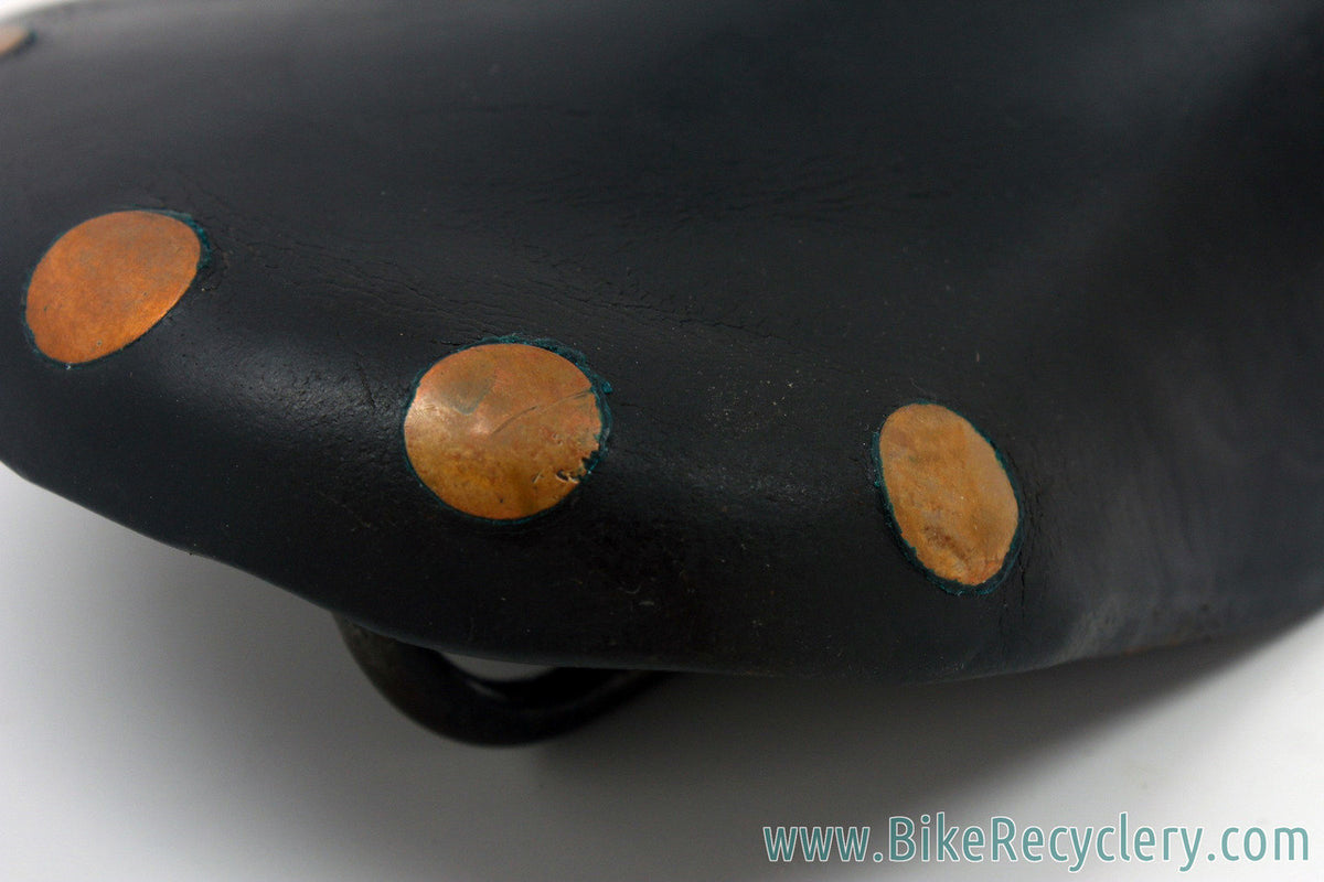 1979 Brooks B17 Leather Saddle: Large Copper Rivets - Black