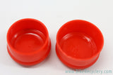 NOS Cinelli Rubber Handlebar End Caps: Red - Flying C Logo (Pair)