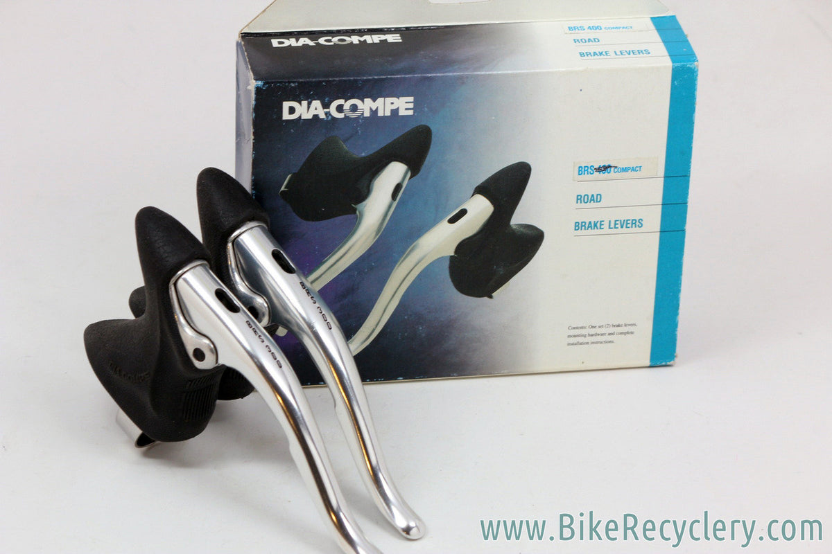 NIB/NOS BRS 300 Brake Levers: Aero Routing - Silver w/ Decals