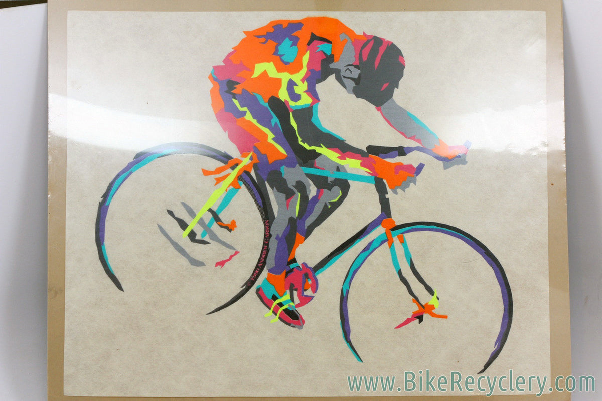 Abstract Bicycle Art Painting: Colorful! Andrew Carson - Fibrous Cotton Paper - 18" x 14.5"