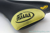 Selle Italia XO Saddle: Black Leather & Yellow Kevlar - Early 2000's (Near Mint)