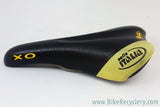 Selle Italia XO Saddle: Black Leather & Yellow Kevlar - Early 2000's (Near Mint)