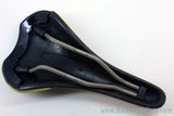 Selle Italia XO Saddle: Black Leather & Yellow Kevlar - Early 2000's (Near Mint)