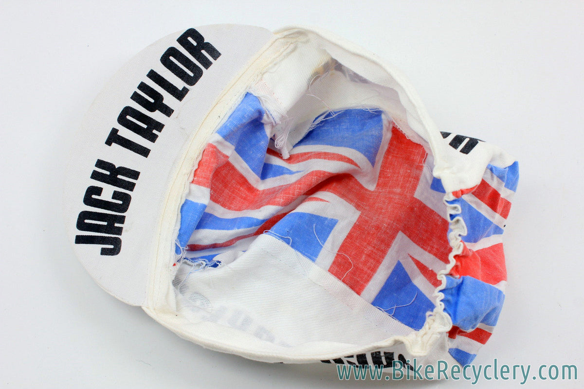 Jack Taylor Cycling Cap: Vintage 1980's? - White w/ British Flag