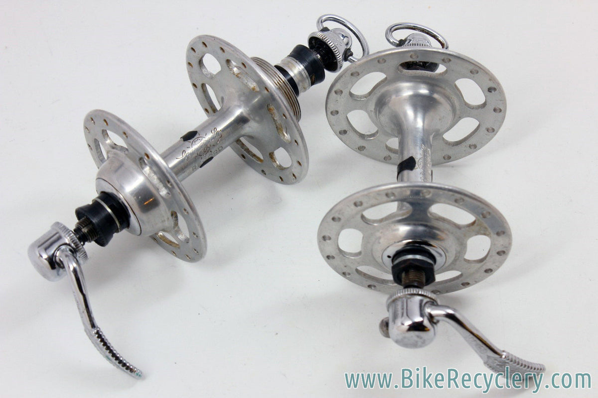 Campagnolo HIGH FLANGE Nuovo Record Hubset: 32H x 120mm - Curved QR Skewers (EXC+)