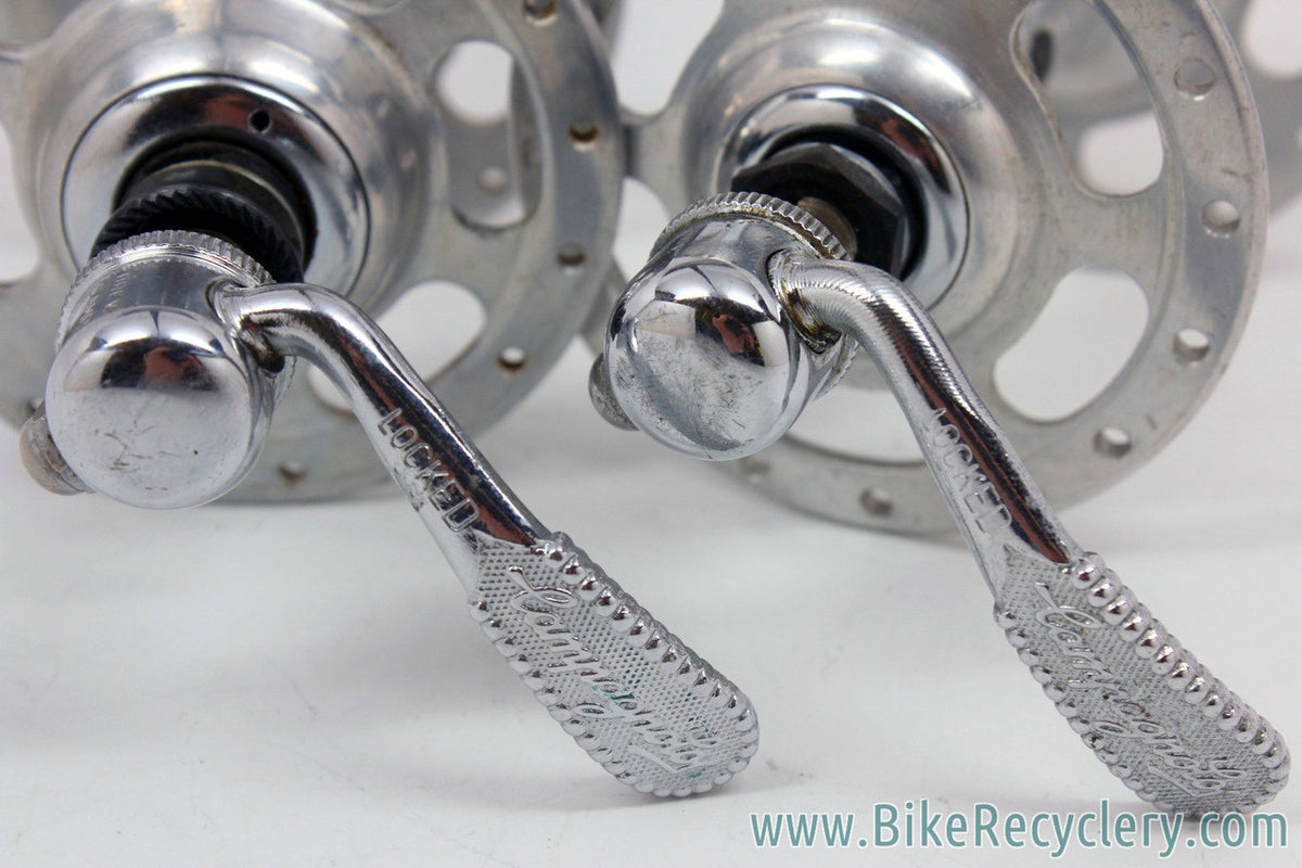 Campagnolo HIGH FLANGE Nuovo Record Hubset: 32H x 120mm - Curved QR Skewers (EXC+)