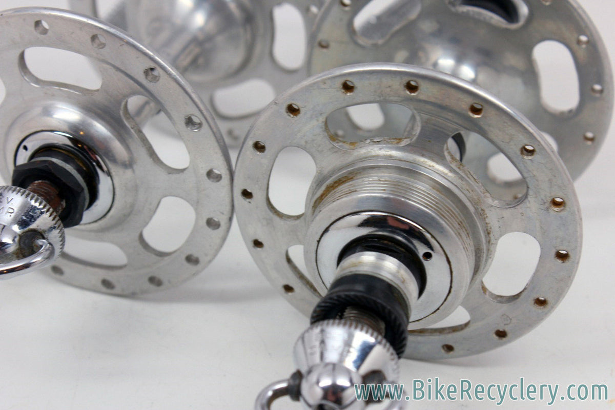 Campagnolo HIGH FLANGE Nuovo Record Hubset: 32H x 120mm - Curved QR Skewers (EXC+)