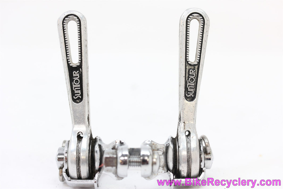 Suntour Blue Line LD-2200 Downtube Shifters: 28.6mm Clamp - Milled Levers (Near Mint+)
