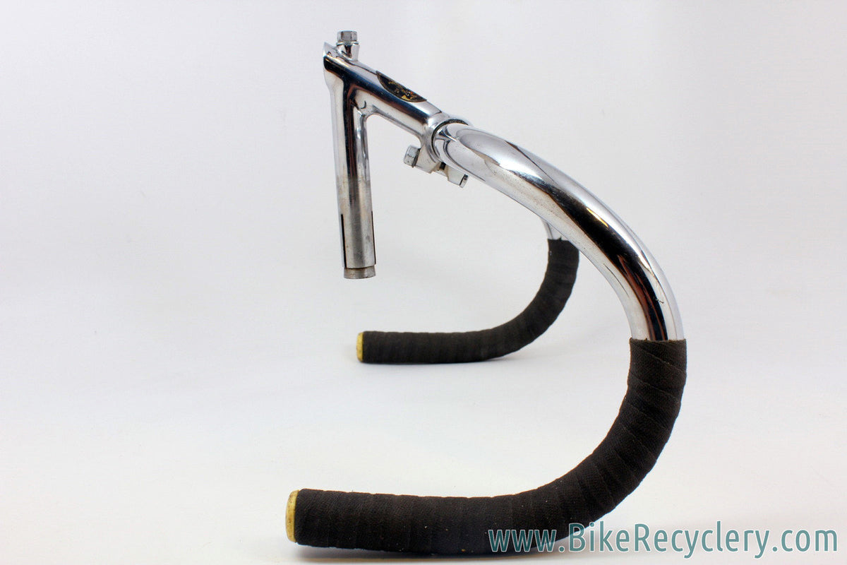 1950's - 1960's Vintage Cinelli Pista STEEL Handlebars & Stem: 65mm Mod 2 Badged Stem- Mod 14 Track Bars 36cm