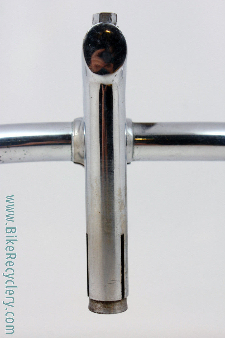 1950's - 1960's Vintage Cinelli Pista STEEL Handlebars & Stem: 65mm Mod 2 Badged Stem- Mod 14 Track Bars 36cm