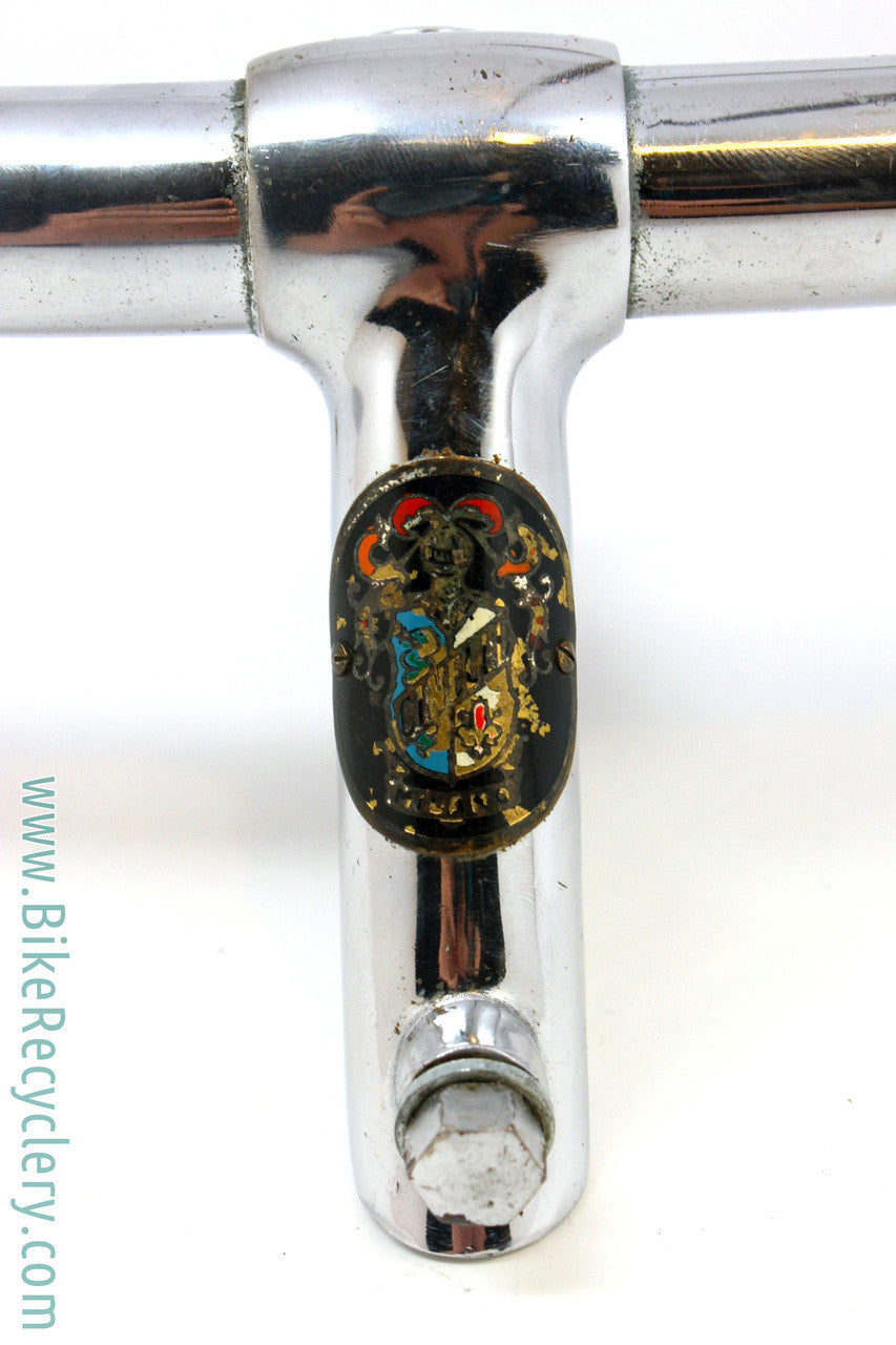1950's - 1960's Vintage Cinelli Pista STEEL Handlebars & Stem: 65mm Mod 2 Badged Stem- Mod 14 Track Bars 36cm
