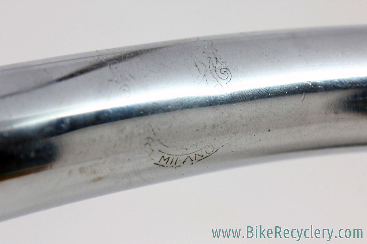 1950's - 1960's Vintage Cinelli Pista STEEL Handlebars & Stem: 65mm Mod 2 Badged Stem- Mod 14 Track Bars 36cm