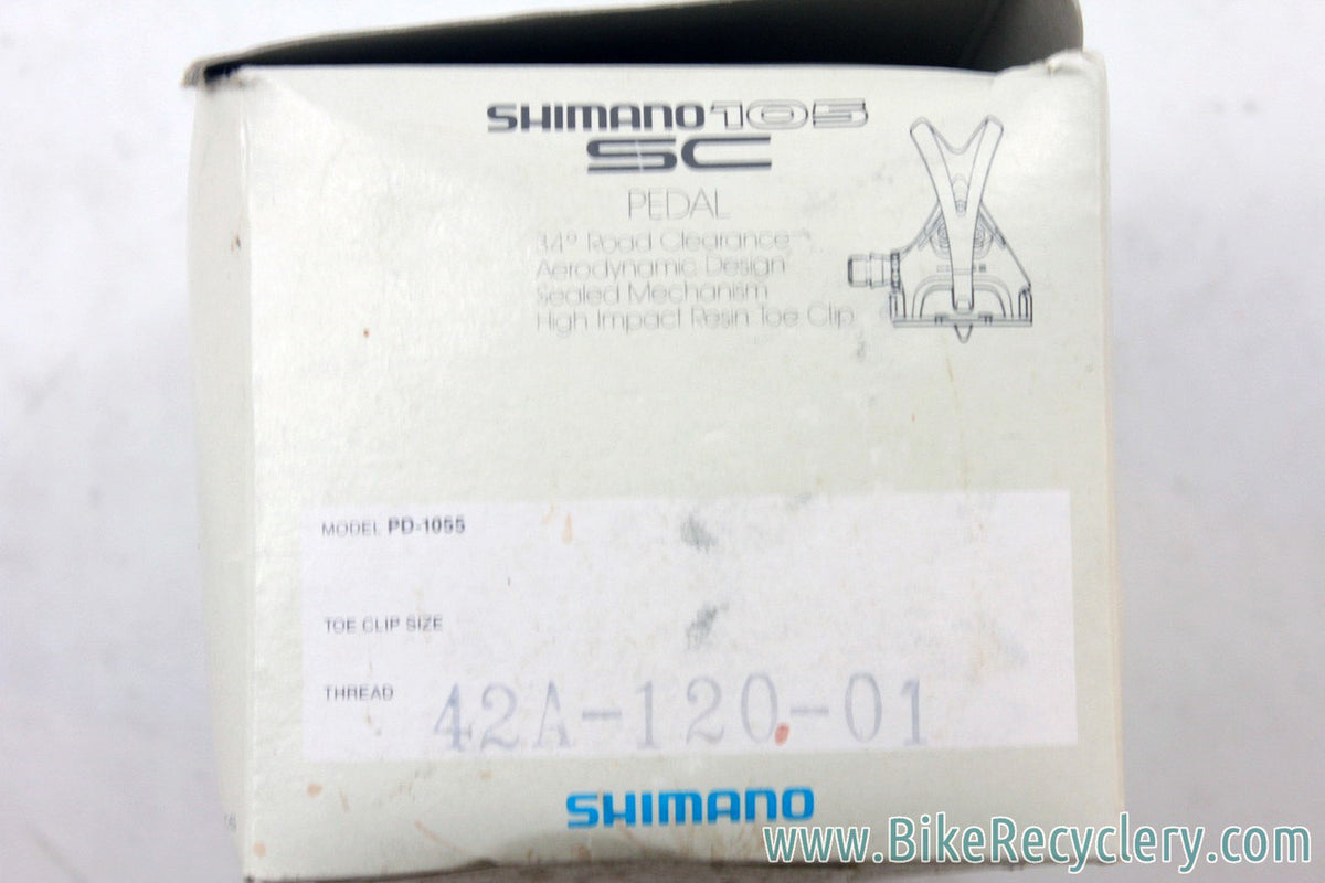 NIB/NOS Shimano 105 PD-1055 Aero Platform Pedals: Clips (L, Blue-Grey) - Cleats - Tool