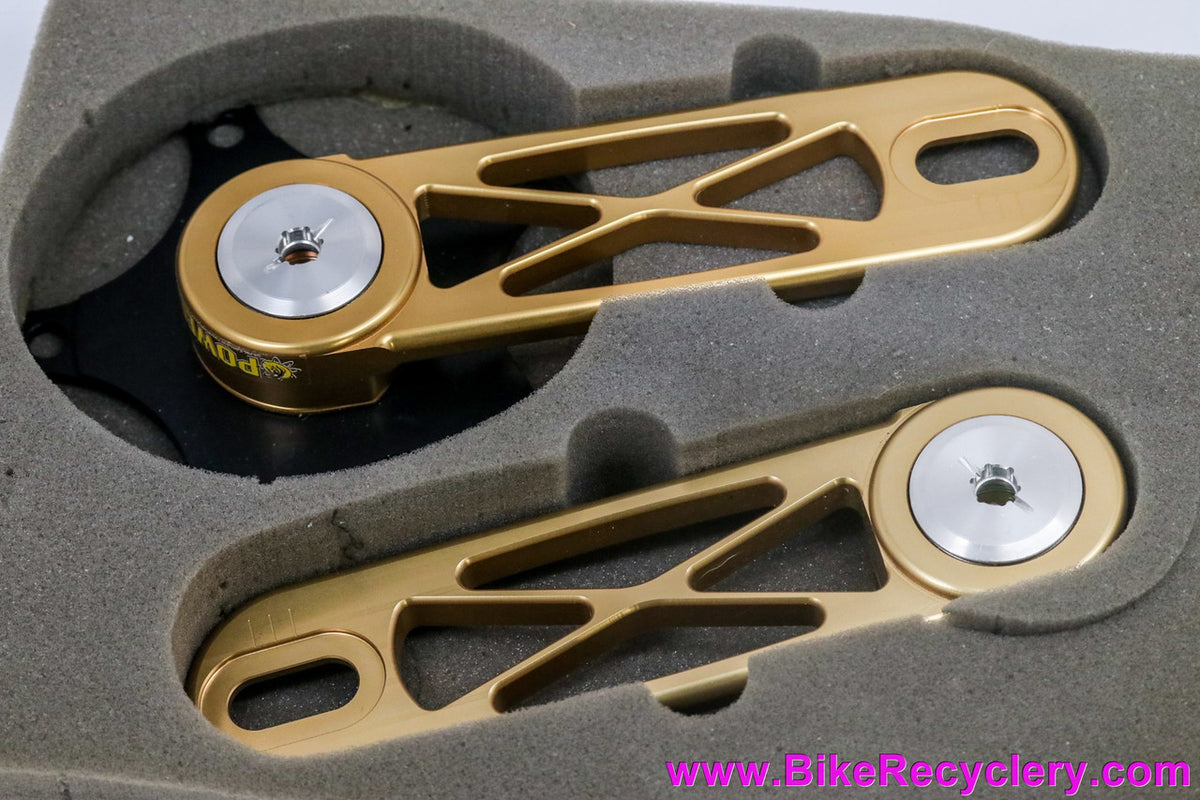 NIB/NOS PowerCranks X-Lite Crankset: 130mm - Adjustable Length - Square Taper (Missing Pedal Thread Inserts)