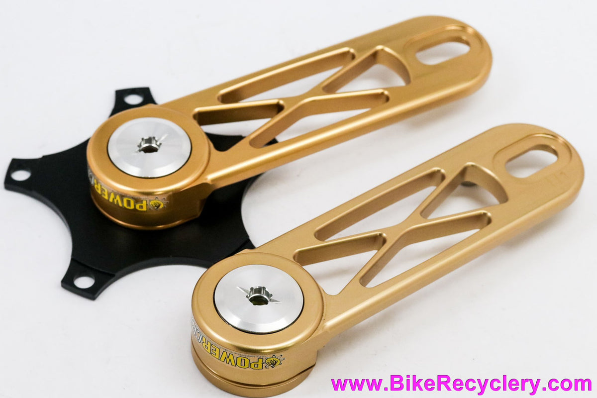 NIB/NOS PowerCranks X-Lite Crankset: 130mm - Adjustable Length - Square Taper (Missing Pedal Thread Inserts)