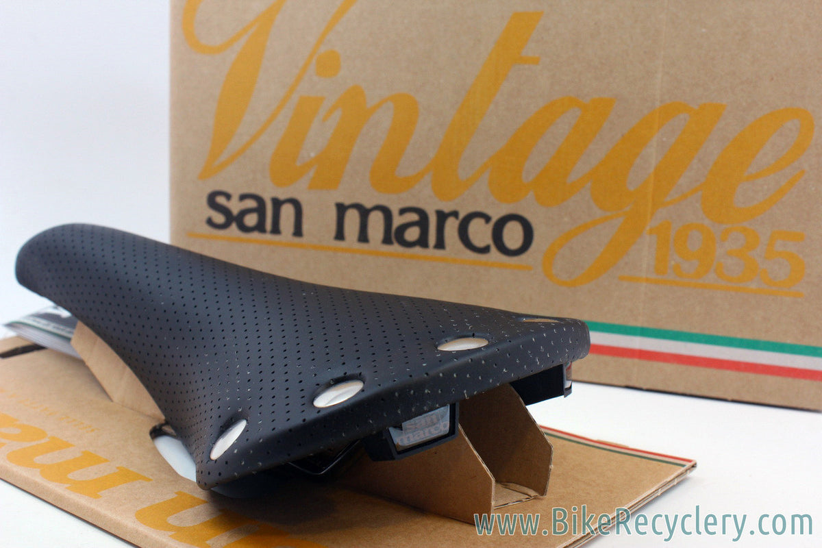 NEW San Marco Regal Saddle: Black Perforated Leather