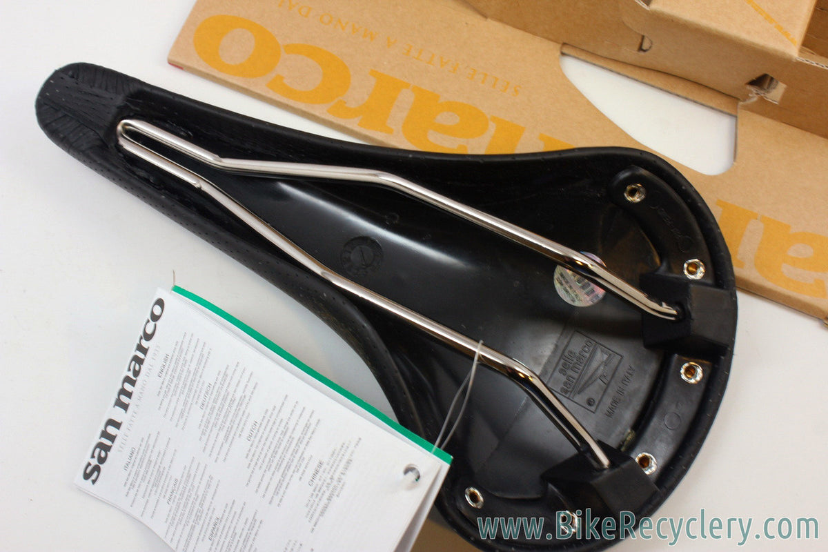 NEW San Marco Regal Saddle: Black Perforated Leather
